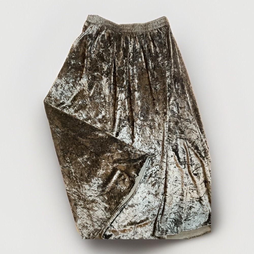 Crushed Velvet Skirt Black Sz Med Goth Grunge Dark Academia Dark Fairy Phoebe
